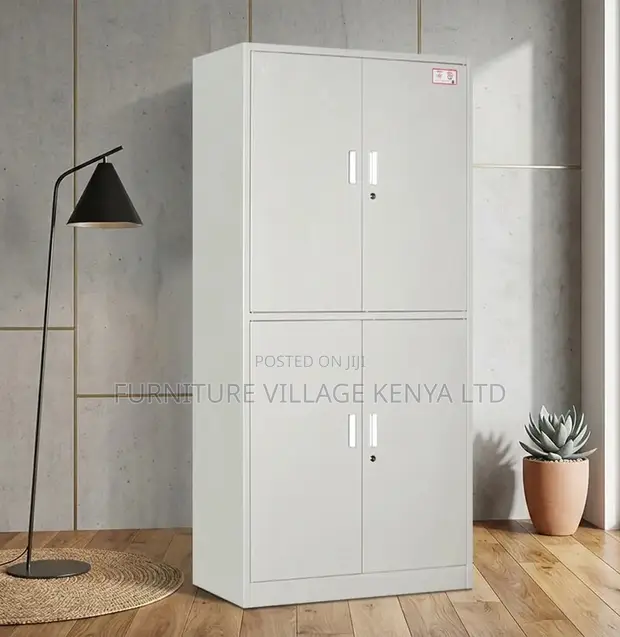 Steel 4-Door Lockable File/Storage Cabinet - 1