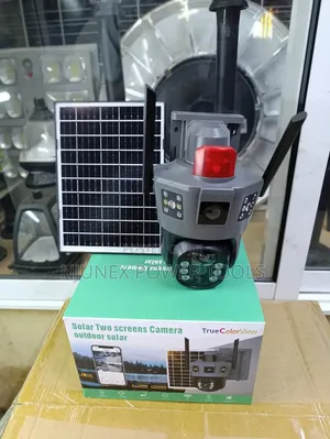 Solar Dual-Lens PTZ CCTV Camera ya Usalama