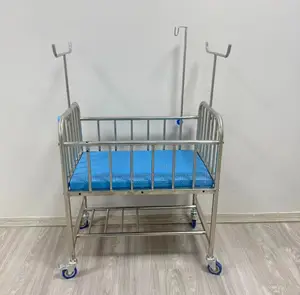 Hospital Baby Cot with Wheels (Stainless Steel)