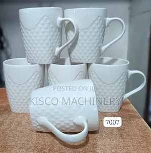 Vikombe Vyeupe vya Ceramic (Set ya 6)