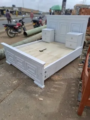 Brand New White Paneled Bed with Built-in Side Cabinets (5x6 / 6x6)