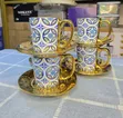 12pcs Golden Cup and Saucer Set - 1