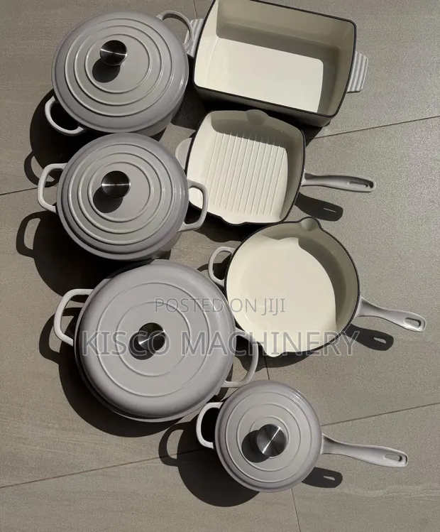 Set ya Vyombo vya Kupikia vya Enamel Cast Iron Vipande 11 - 1