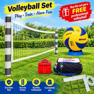 Set ya Wavu wa Volleyball Bora na Mfuko wa Kubeba na Mpira