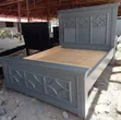 Brand New Modern Gray Wooden Bed Frame - Diamond Design (5x6 / 6x6) - 2