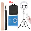 Ring Light ya Inchi 18 na Vituo 3 vya Simu, Stand na Remote - 1