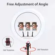 Ring Light ya Inchi 18 na Vituo 3 vya Simu, Stand na Remote - 3