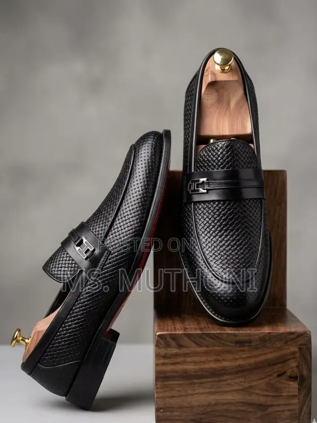 Laceless Red Bottom Leather Formal Shoes for Gents - 1