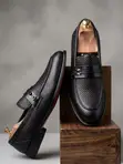 Laceless Red Bottom Leather Formal Shoes for Gents - 1