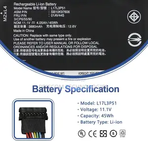 Betri ya Laptop Lenovo Thinkpad E480/E490/E580/E14/E15