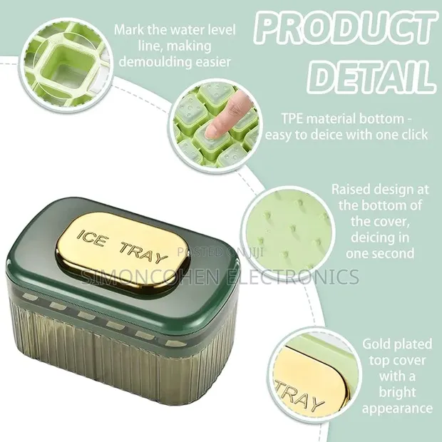 Multilayer 48-Grid Ice Cube Tray Box with Cover & Shovel - 1