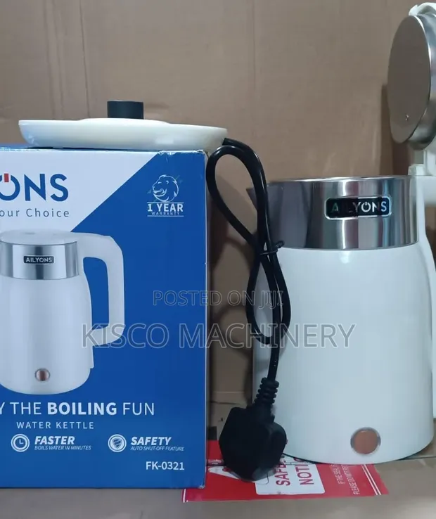 Ailyons 2.2L Cordless Electric Kettle - Nyeupe - 1