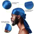 Logo Print 360 Waves Extra Long Straps Pirate Hat Headwrap - 3