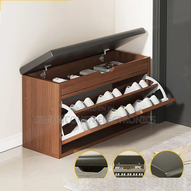 Entryway Bucket Flip Shoe Rack Bench - 1