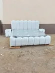 Kitanda cha Bubble Nyeupe 6x6 na godoro na kitanda cha pembeni - 2