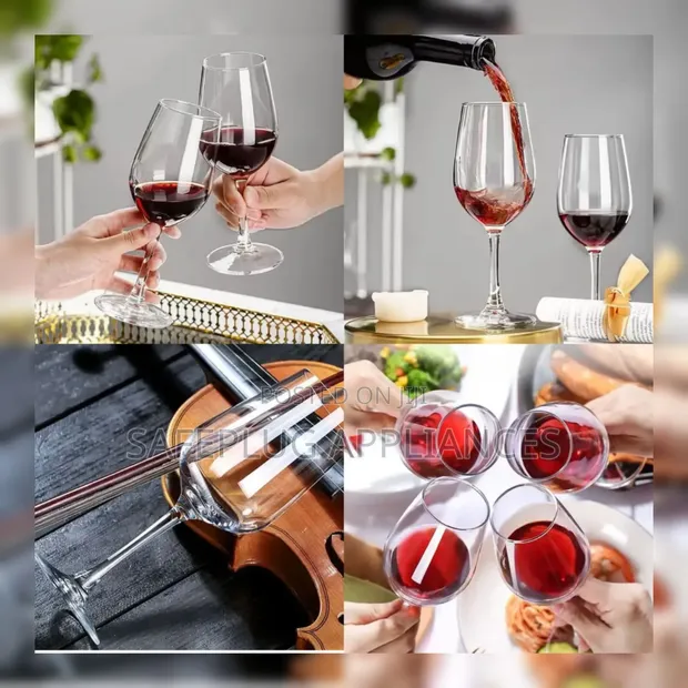 Elegant 435ml Wine Glasses - 6 Piece Set - 1
