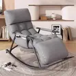 Elegant Rocking Chair - Gray Fabric - 1