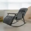 Elegant Rocking Chair - Gray Fabric - 3