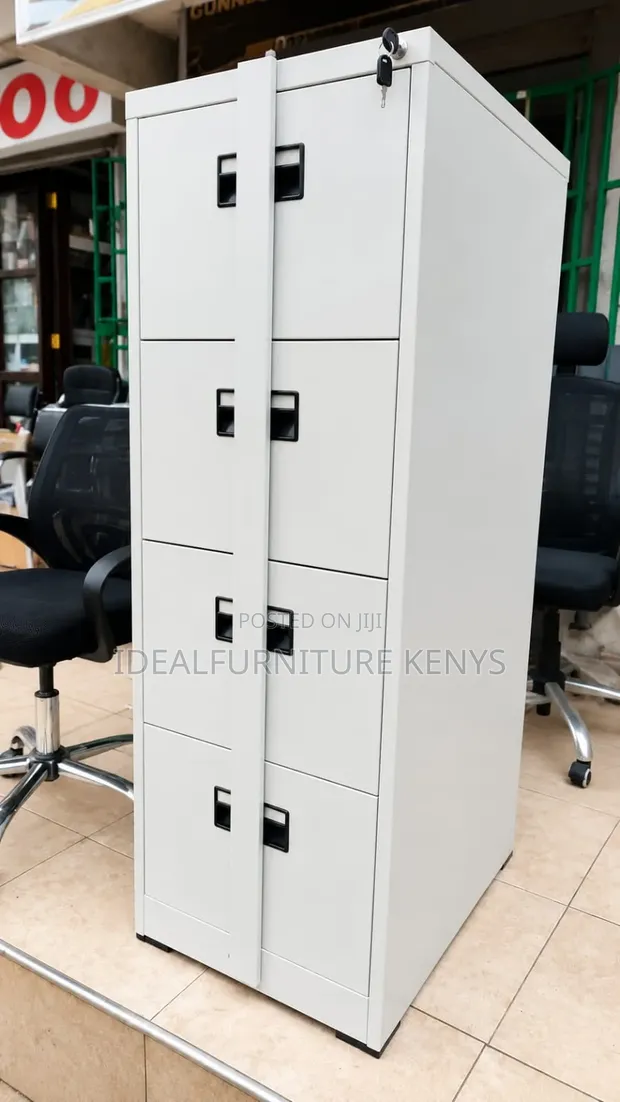 4 Drawer Metal Office Filing Cabinet with Lock - 1