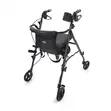 Aluminium Walking Rollator with Seat - Black - 1