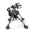 Aluminium Walking Rollator with Seat - Black - 2