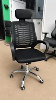 Ergonomic Office Chair - Black Mesh with Headrest - 2