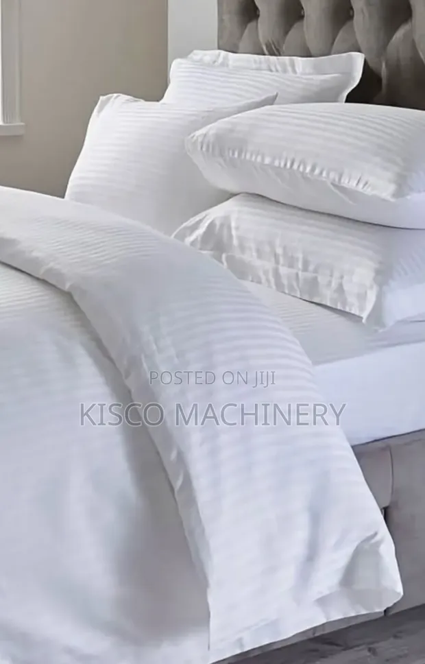 6pc White Duvet Cover Set - Luxury Pintuck - 1