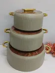3pcs Luxury Round Insulated Food Warmer Set - 1