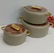 3pcs Luxury Round Insulated Food Warmer Set - 2