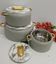 3pcs Luxury Round Insulated Food Warmer Set - 4