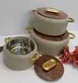 3pcs Luxury Round Insulated Food Warmer Set - 5