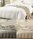 Waffle Weave Poplin Cotton Duvet Cover Set - Luxury Soft - 2