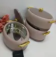 3pcs Luxury Gold Hotpot Set - Insulated Food Warmers - 2