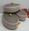 3pcs Luxury Gold Hotpot Set - Insulated Food Warmers - 4