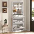 Modern Flip Tier Shoe Rack - White - 5