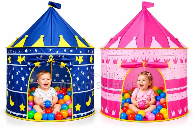 Children's Castle Play Tent Ball Pit with Colorful Balls - 1