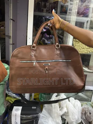 Unisex PU Leather Travel Duffel Bag - Large Capacity Hand Luggage