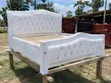 5x6 White Wooden Bed Frame with Tufted Leatherette Panels - 2