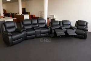 6-Seater Leather Modern Recliner Sofas - Brand New