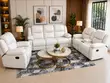 6-Seater Leather Modern Recliner Sofas - Brand New - 5