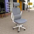 Ergonomic Office Chair - Grey Mesh with Headrest - 2