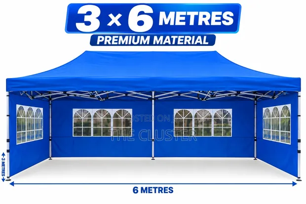 Gazebo ya Pop-Up ya 3x6m na Kuta za Kando Zenye Madirisha 3 - 1