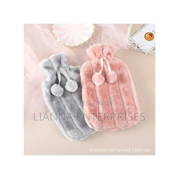 2L Hot Water Bottle with Soft Fleece Cover - 1