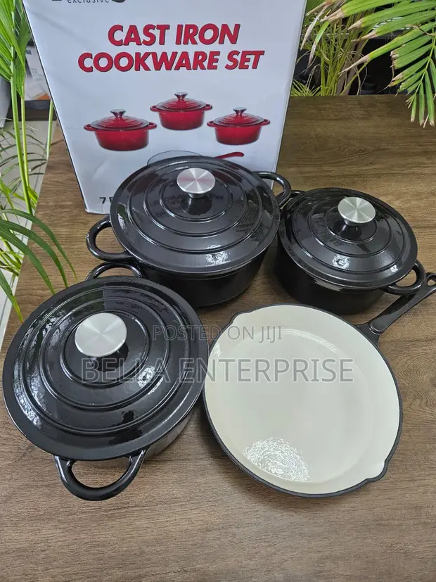 Seti ya Vipande 7 vya Vyombo vya Kupikia vya Cast Iron - 1