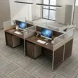 Workstation ya Watu 4 Mbao Nyeusi - 1