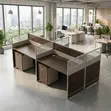 Workstation ya Watu 4 Mbao Nyeusi - 2