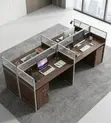 Workstation ya Watu 4 Mbao Nyeusi - 4