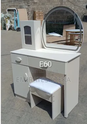 Brand New White Dressing Table with Stool and Lighted Mirror