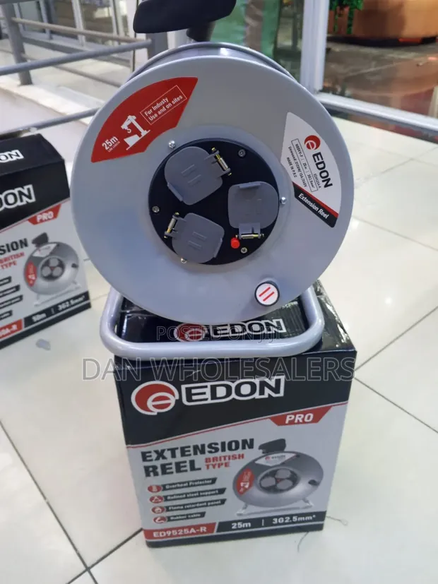 Edon Cable Reel Extension 25m 3G2.5mm na Stand ya Kushika - 1