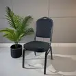 Black Fabric Armless Conference Chair - 1